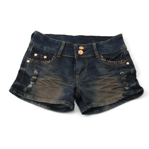 coated jean shorts for women