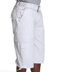 cargo white shorts