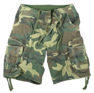 extreme camouflage cargo shorts