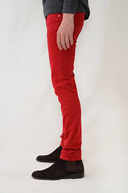 mens red skinny jeans