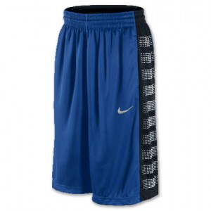 blue and black Nike elite basketball shorts