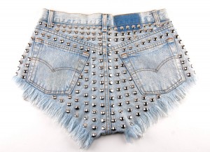 comfortable blue studded shorts