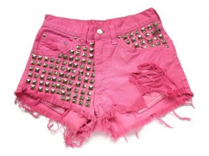pink Studded high waisted shorts reviews