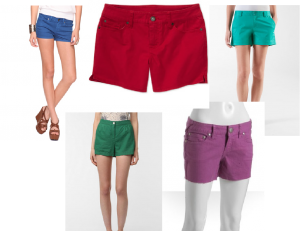 stylish bright colored shorts