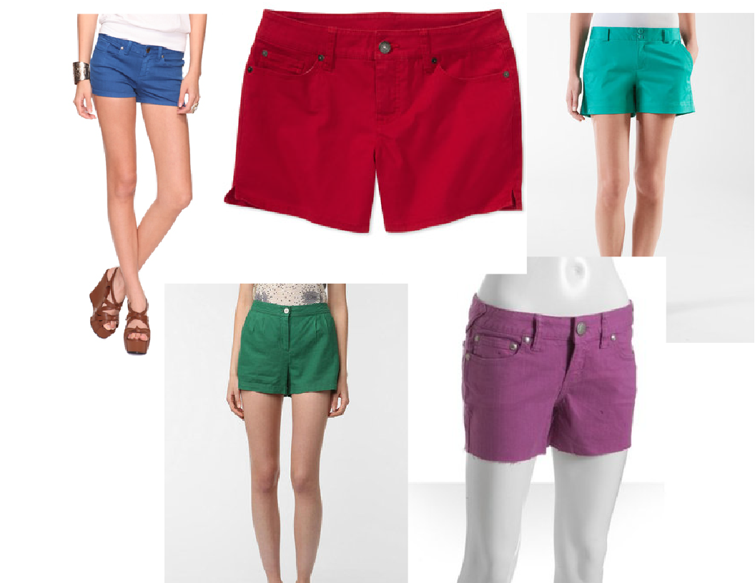 Fashionable Bright Colored Shorts Camo Shorts